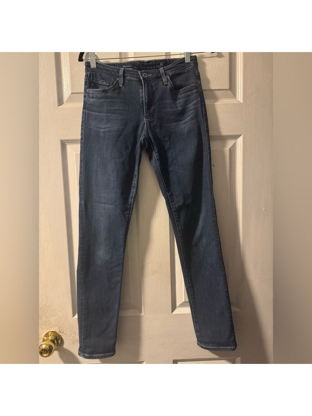 AG Dark Blue Skinny Jeans with Faded Appearance